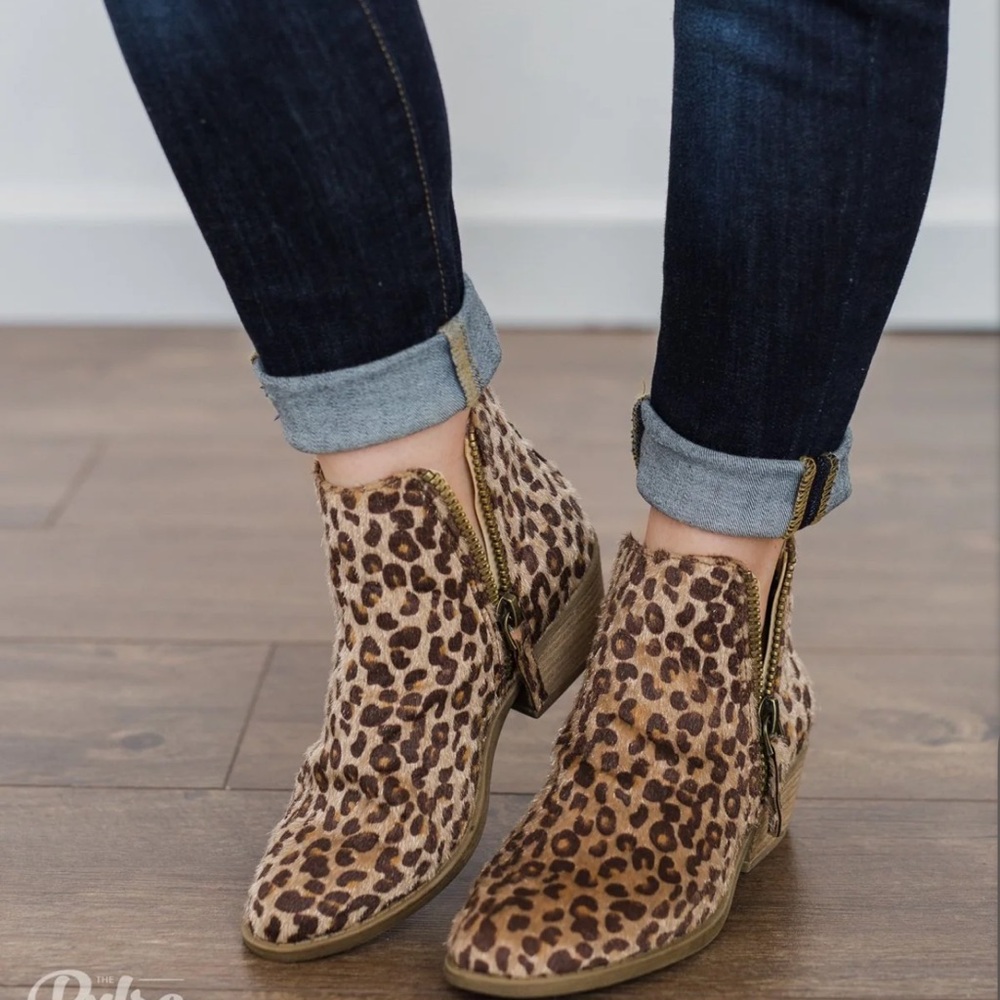 Very G Leopard Print Ankle Booties